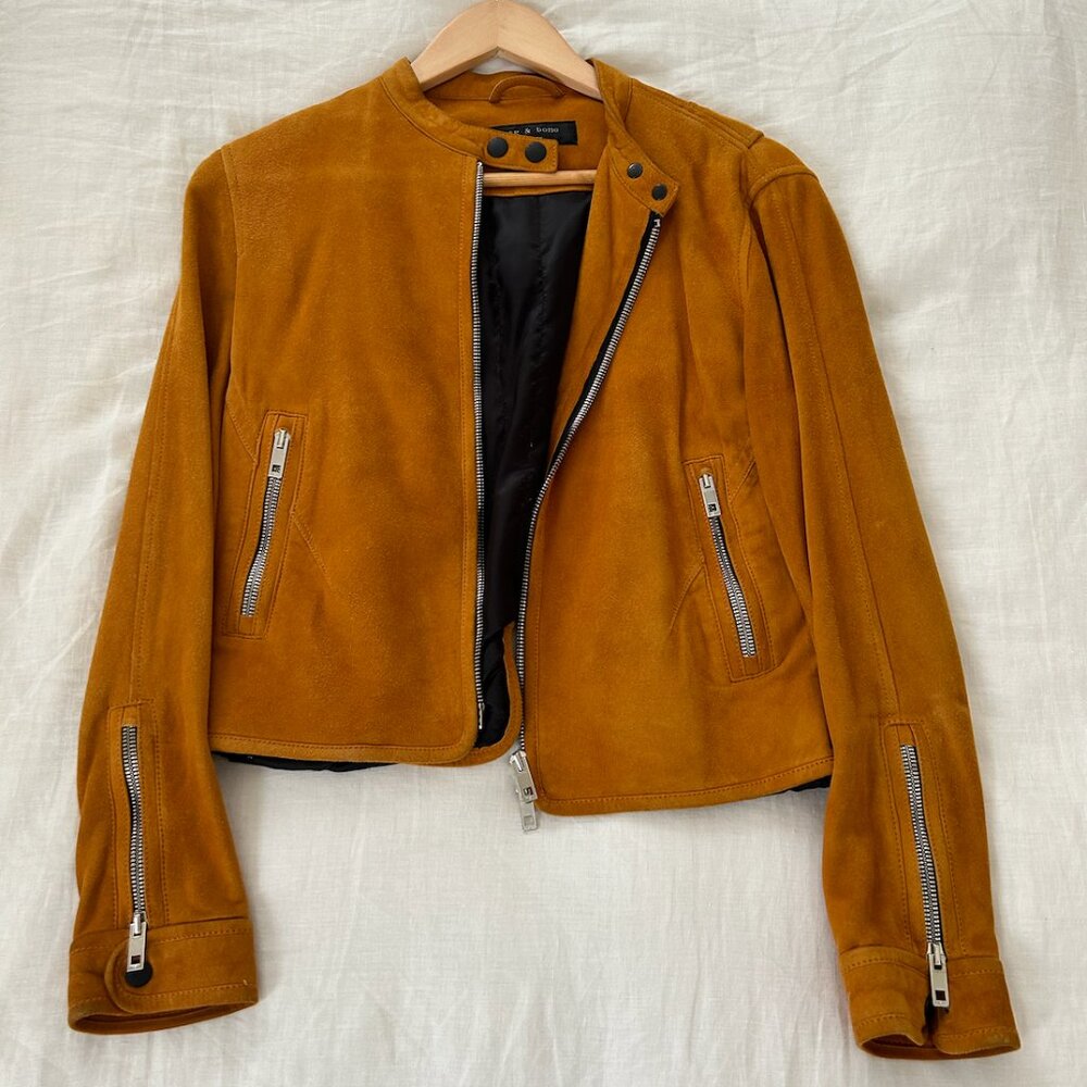 rag & bone Suede Racer Jacket